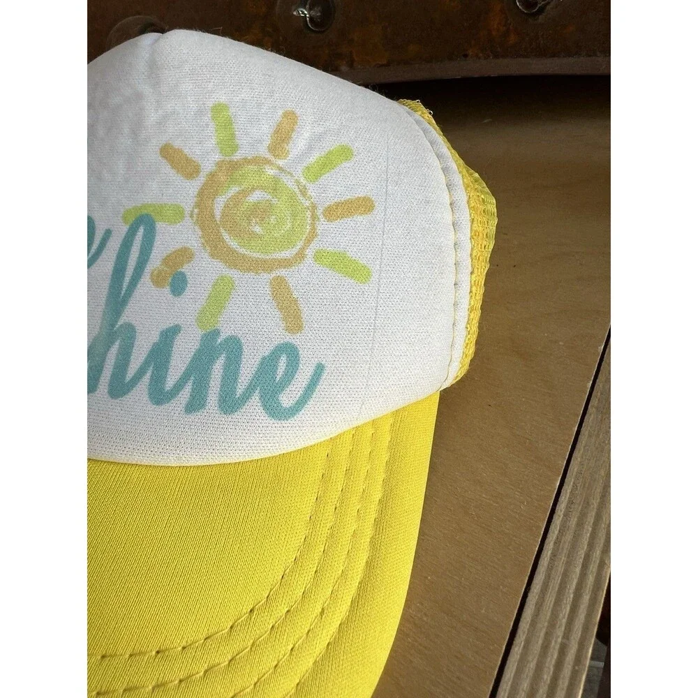 HELLO SUNSHINE Summer Beach Yellow Baby Toddler Trucker Hat 45-50cm 1-3 yrs NEW